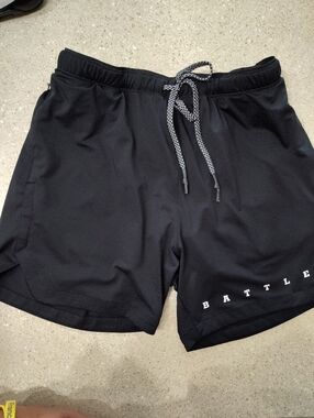 BATTLE Men's Black Athletic Training Shorts